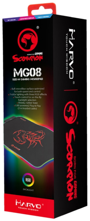 Коврик для мыши с подсветкой RGB Marvo MG08 (M)