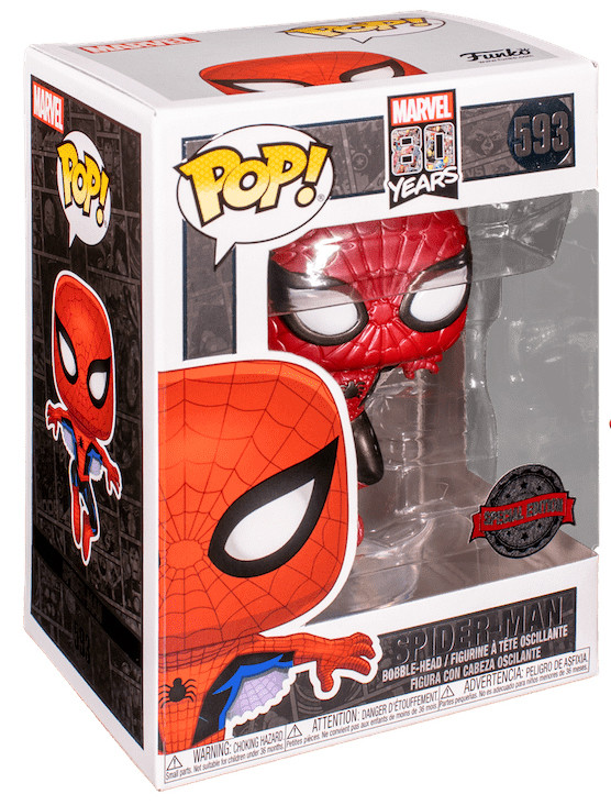  Funko POP: Marvel 80 Years  Spider-Man First Appearance Metallic Bobble-Head Exclusive (9,5 )