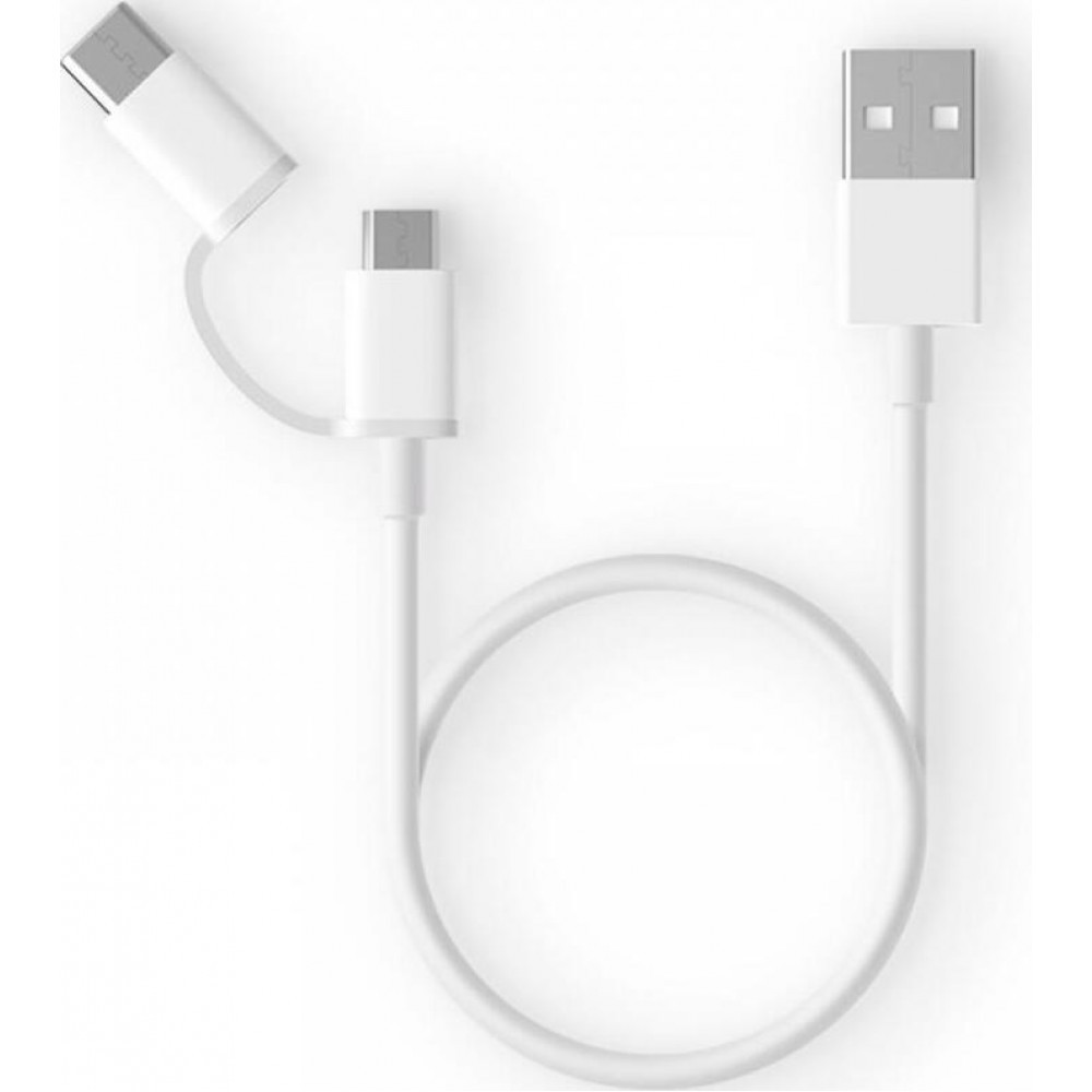  Xiaomi ZMI 2 in 1 Type-C Micro Usb 0.3m (White)