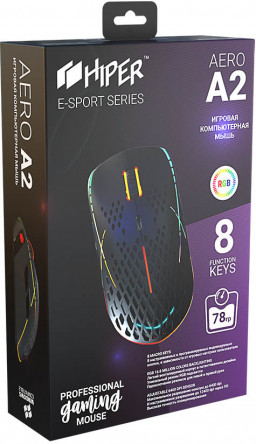 ���� ������� HIPER Aero A-2 ������ (USB, 8 ������, 6400 dpi, RGB ���������)