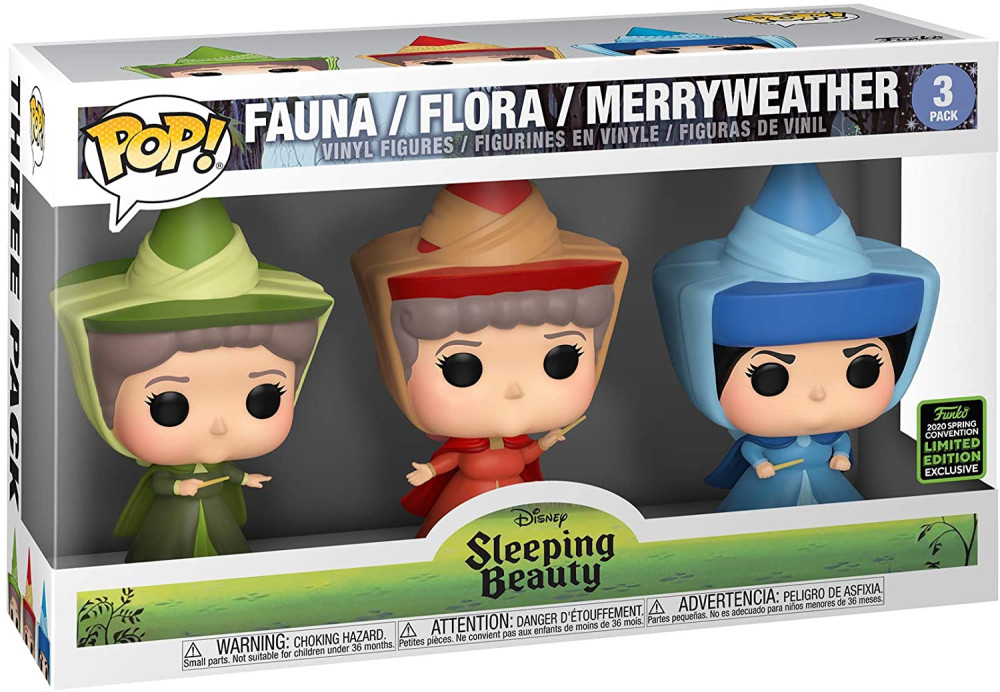  Funko POP Disney: Sleeping Beauty  Fauna / Flora / Merryweather Exclusive (9,5 ) (3-Pack)
