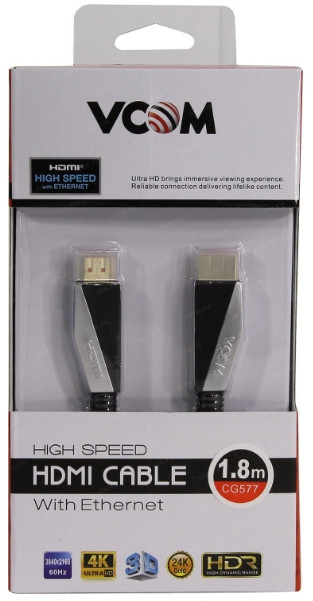Кабель VCOM HDMI 19M/M 2.0, 4K@60 Hz 1.8 м (CG577-1.8M)