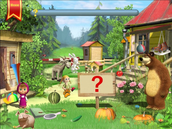 Скриншот из игры Маша и медведь. Развивающие задания для малышей