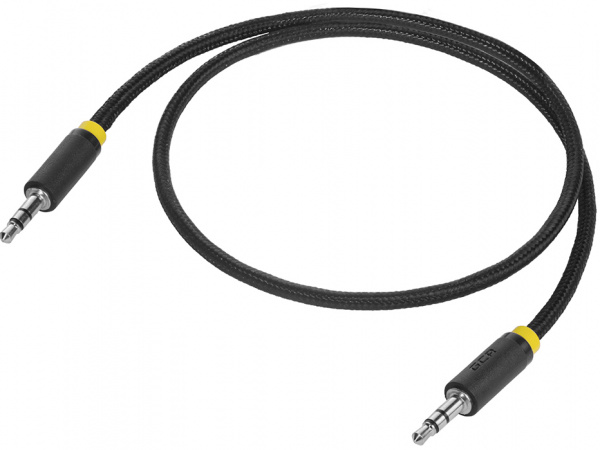 Аудио-кабель Greenconnect AUX jack 3,5 mm 2 м (черный нейлон, желтая окантовка) (GCR-AVC1114-2.0m)