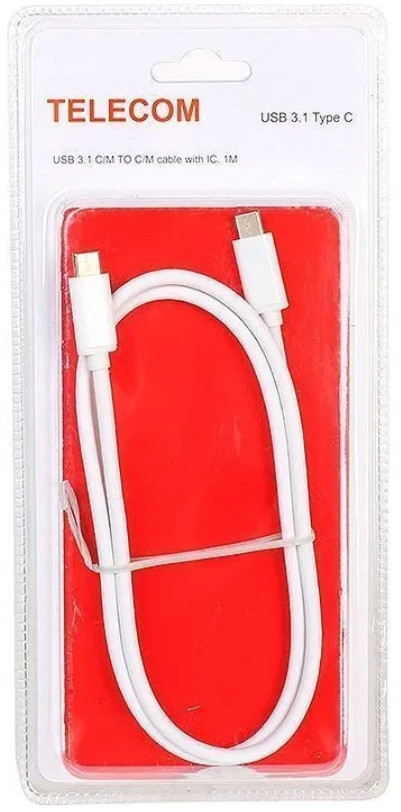 Кабель VCOM USB 3.1 Type C Telecom (Male/Male) 5А 1 м (TC420) (блистер)
