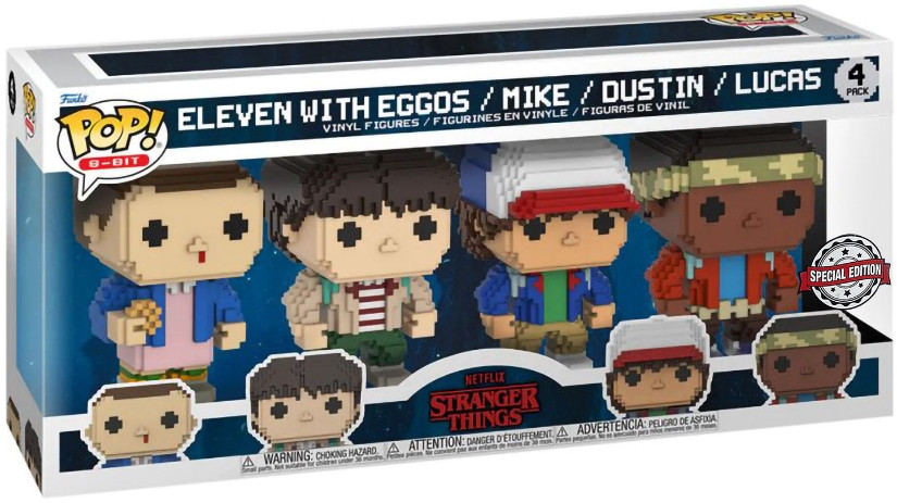 Funko POP 8-Bit: Stranger Things  Eleven With Eggos/Mike/Dustin/Lucas Exclusive (4-Pack)