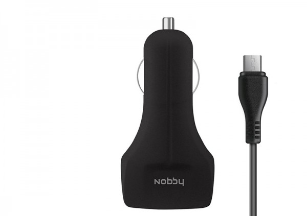 ЗУ Nobby Comfort 011-001 2 USB 3.4А (2.1/1.2А) + кабель microUSB 1.2м (черный)