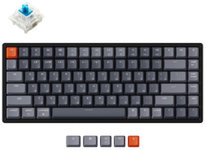   Pulsar X2 Wireless Black +  Keychron K2, RGB  Hot-Swap, Gateron Blue Switch