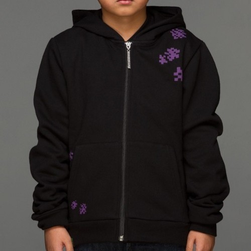 Детская толстовка Minecraft. Enderman Zip-up (черная) (S) (36–38)