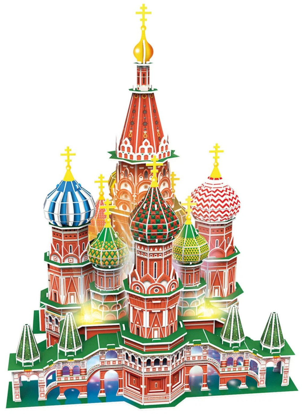 3D Puzzle Храм Василия Блаженного с LED-подсветкой (224 элемента)