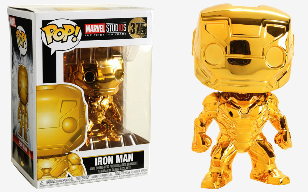  Funko POP Marvel: The First Ten Years  Iron Man Chrome Bobble-Head (9,5 )