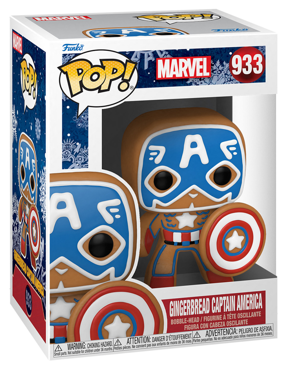  Funko POP Marvel: Holiday  Gingerbread Captain America Bobble-Head (9,5 )