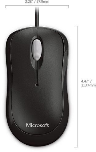 Мышь Microsoft Basic Optical Mouse for Business PS2/USB для PC (черная)