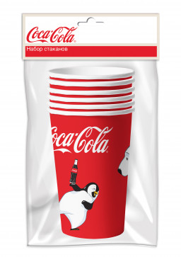 Набор бумажных стаканов Coca Cola: Мишки 1 (330 мл, 6 шт)