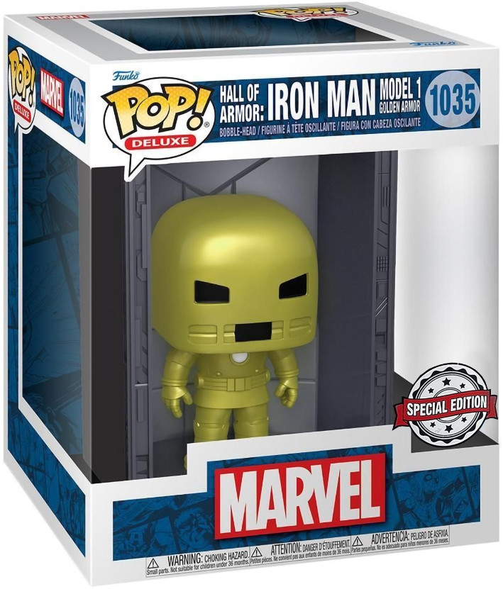 ������� Funko POP Deluxe Marvel: Hall of Armor � Iron Man Model 1 Golden Armor Exclusive Bobble-Head