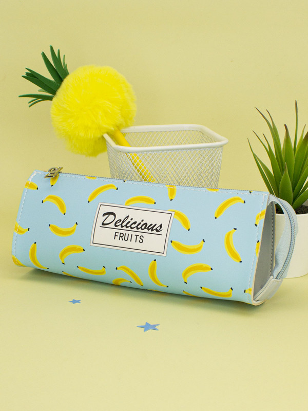 Пенал Бананы Delicious Fruits треугольный (голубой)