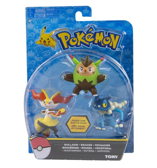 Набор фигурок Pokemon: Quilladin, Braixen и Frogadier