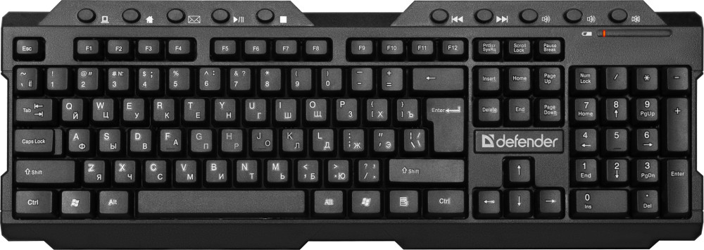 Клавиатура Defender Element HB-195 RU, мультимедиа для PC (черный) (45195)