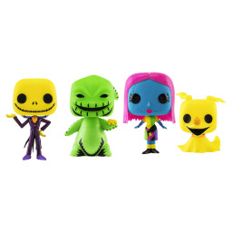  Funko POP Disney: The Nightmare Before Christmas  Jack / Oogie / Sally / Zero (BLKLT) Exclusive (9,5 ) (4 )
