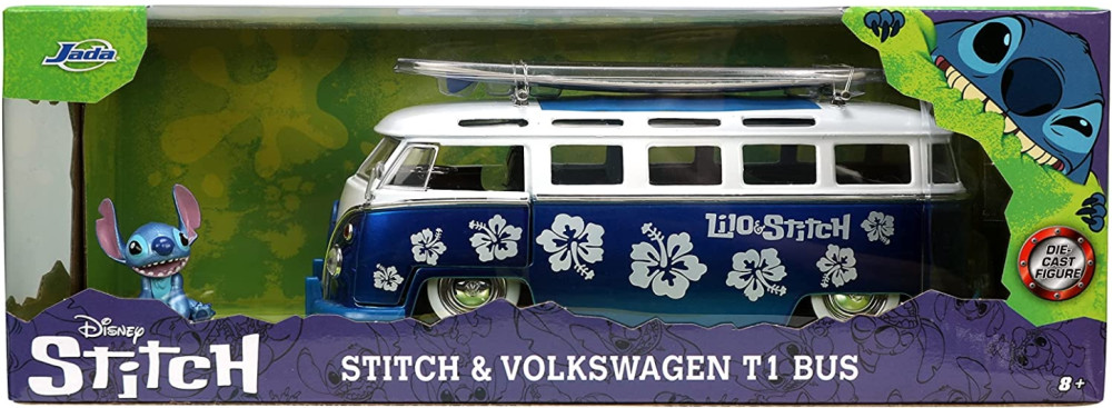 Набор фигурок Hollywood Rides Disney: Lilo & Stitch – Volkswagen T1 Bus With Stitch 1:24 (2 шт)