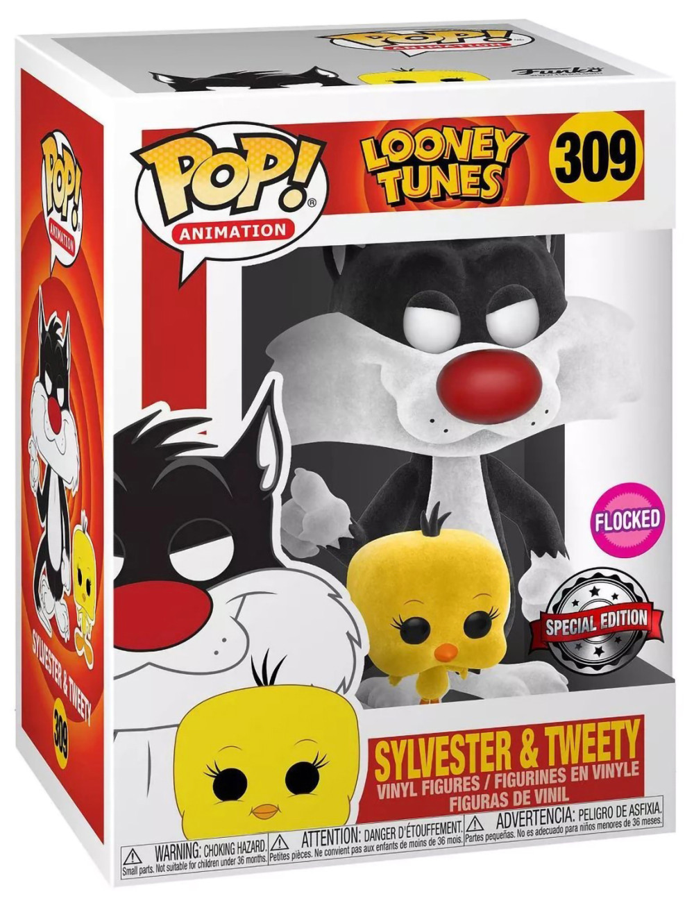  Funko POP Animation: Looney Tunes  Sylvester & Tweety Flocked Exclusive (9,5 )