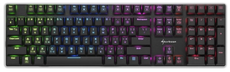 Клавиатура Sharkoon PureWriter RGB Kailh Blue проводная игровая для PC (синяя подсветка)