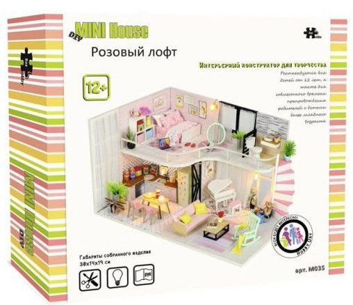 Конструктор Интерьер в миниатюре Розовый лофт