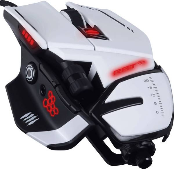 Мышь Mad Catz R.A.T. 6+ проводная игровая для PC (белый)(4897093960085)