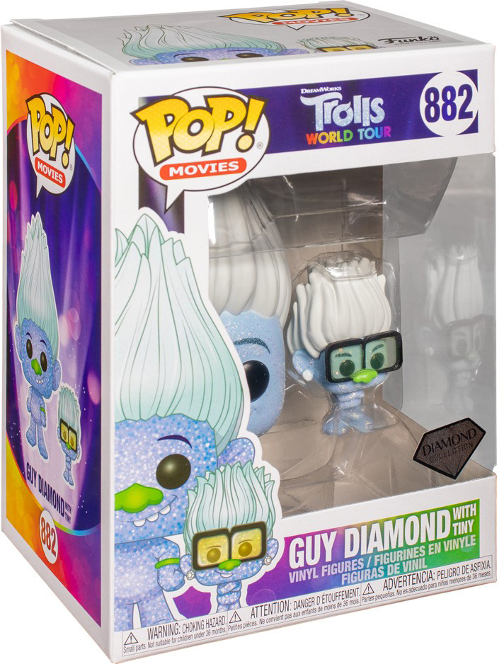  Funko POP Movies: Trolls World Tour  Guy Diamond With Tiny Diamond Collection (9,5 )