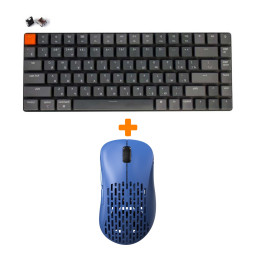   Pulsar Xlite Wireless V2 Competition Blue +  Keychron K3, RGB  Brown Switch