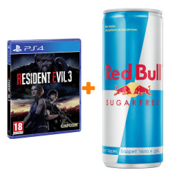Набор Resident Evil 3 [PS4, русские субтитры] + Напиток энергетический Red Bull Без сахара 250мл