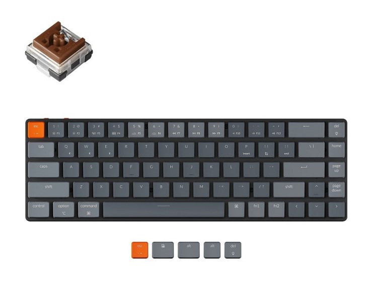Набор Мышь Pulsar Xlite Wireless V2 Competition Mini Blue + Клавиатура Keychron K7 Low Profile, RGB, Brown Switch