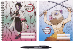 Канцелярский набор Demon Slayer: Kimetsu no Yaiba №7 – Тетрадь (48 листов) + тетрадь (96 листов) + ручка (3 предмета)