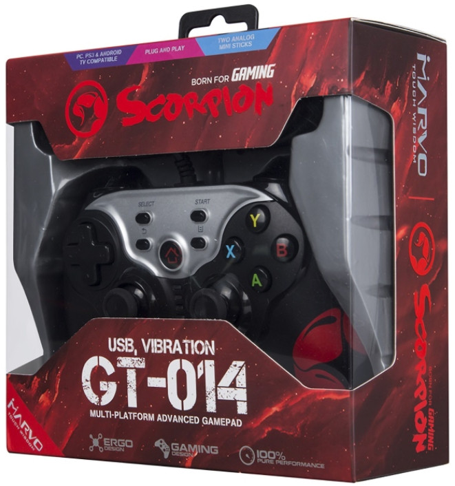 Геймпад Marvo GT-014 Multiplatform игровой проводной для PS3 / PC / Android