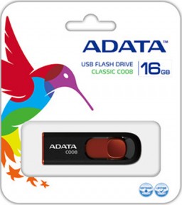 USB ���������� UD ADATA 16 �� C008 (black+red)
