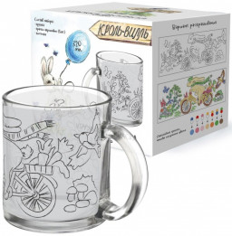 Кружка-раскраска Кроль-Вилль: Велоспорт + краски и кисточка (320 мл / стекло)