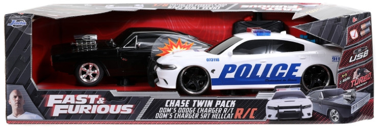 Набор машин на радиоуправлении The Fast & Furious: Dom's Dodge Charger + Dom's Dodge Charger Street Hellcat (масштаб 1:16) (2 шт.)