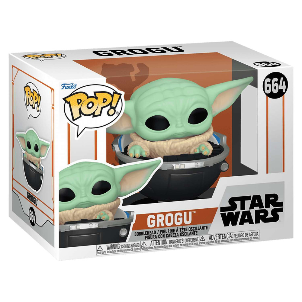 Фигурка Funko POP Star Wars: Mandalorian S9 – Grogu with Prama Bobble-Head (9,5 см)
