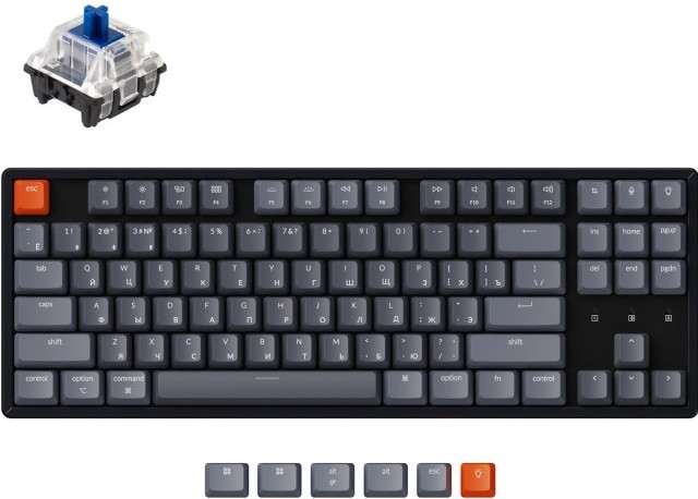  Keychron K8,    RGB  Gateron Blue Switch