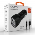    Qumo Auto Energy 2A 2 USB 1A+1A +  Apple 8 pin