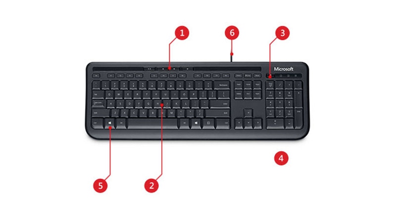 Клавиатура Microsoft Wired Keyboard 600 проводная для PC
