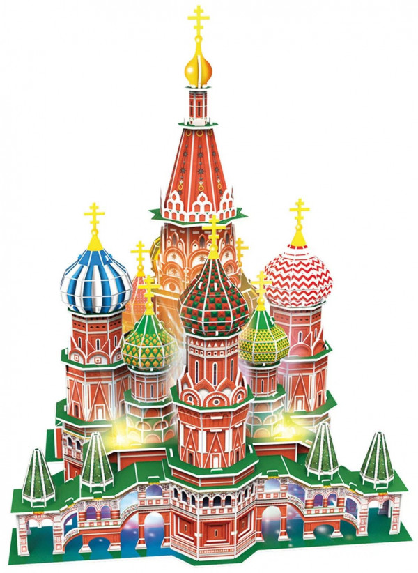 3D Puzzle Храм Василия Блаженного с LED-подсветкой (224 элемента)