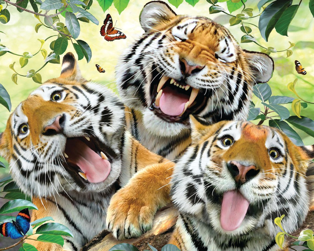 Super 3D Puzzle: Тигры селфи (100 элементов)