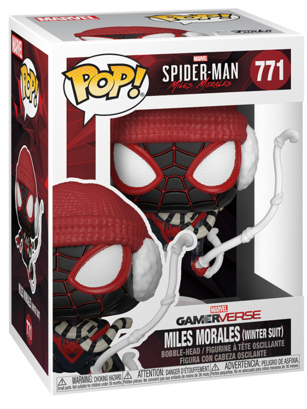 Фигурка Funko POP: Marvel Spider-Man Gamerverse – Miles Morales Winter Suit Bobble-Head (9,5 см)