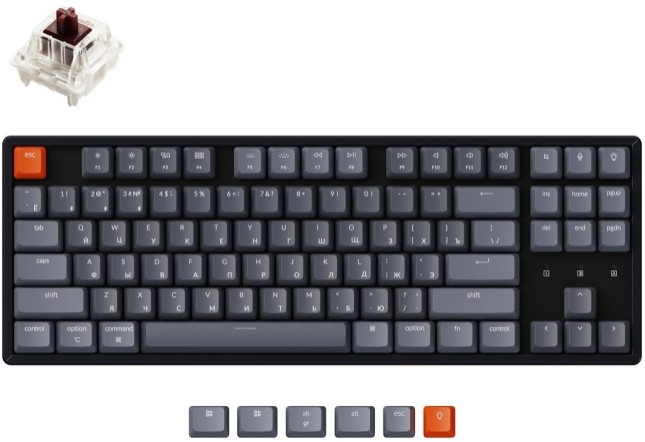 Клавиатура Keychron K8, беспроводная механическая с White LED подсветкой Gateron Brown Switch