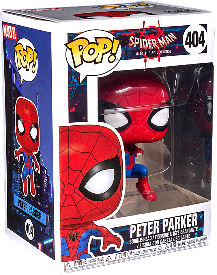  Funko POP: Spider-Man Into The Spider-Verse  Peter Parker Bobble-Head (9,5 )