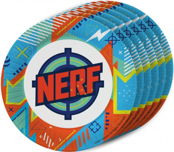 Набор бумажных тарелок NERF голубой (180 мм, 6 шт)