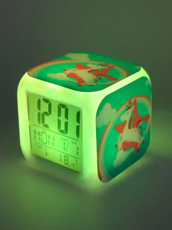 Часы-будильник Единорог №4 (с подсветкой)