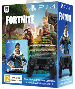   DualShock 4 Black  PS4 () +  Fortnite