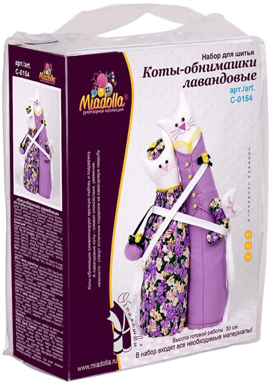 Набор для шитья Miadolla – Коты-обнимашки лавандовые (C-0154)